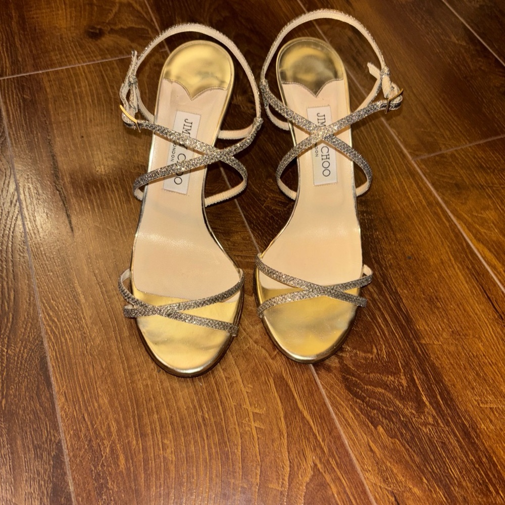 jimmy choo Glitter Sandals size 8 / EU sz 38.5